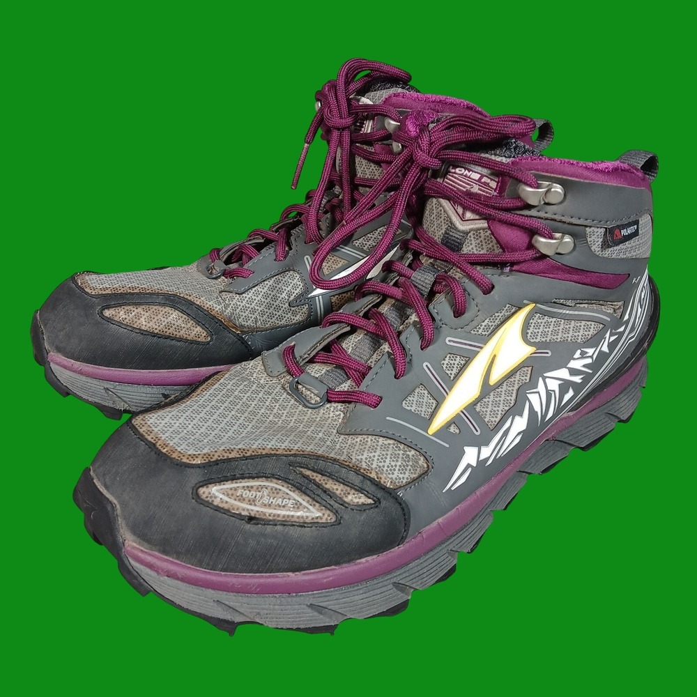 Altra Lone Peak 3.0 Mid Shoes Boots Women's 12 Gray Purple Trail Running Hiking